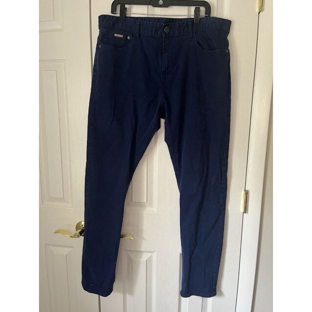Calvin Klein Blue Cotton Taper Men’s Pants 38x32
